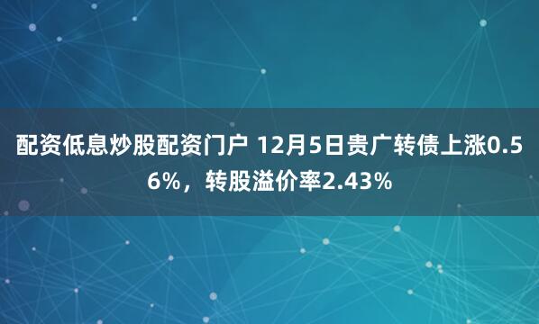 配资低息炒股配资门户 12月5日贵广转债上涨0.56%，转股溢价率2.43%