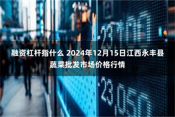 融资杠杆指什么 2024年12月15日江西永丰县蔬菜批发市场价格行情