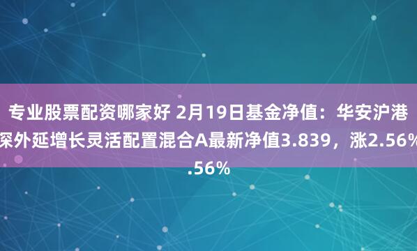 专业股票配资哪家好 2月19日基金净值：华安沪港深外延增长灵活配置混合A最新净值3.839，涨2.56%