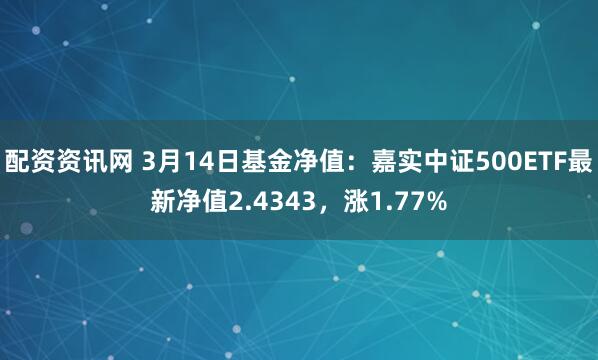 配资资讯网 3月14日基金净值：嘉实中证500ETF最新净值2.4343，涨1.77%